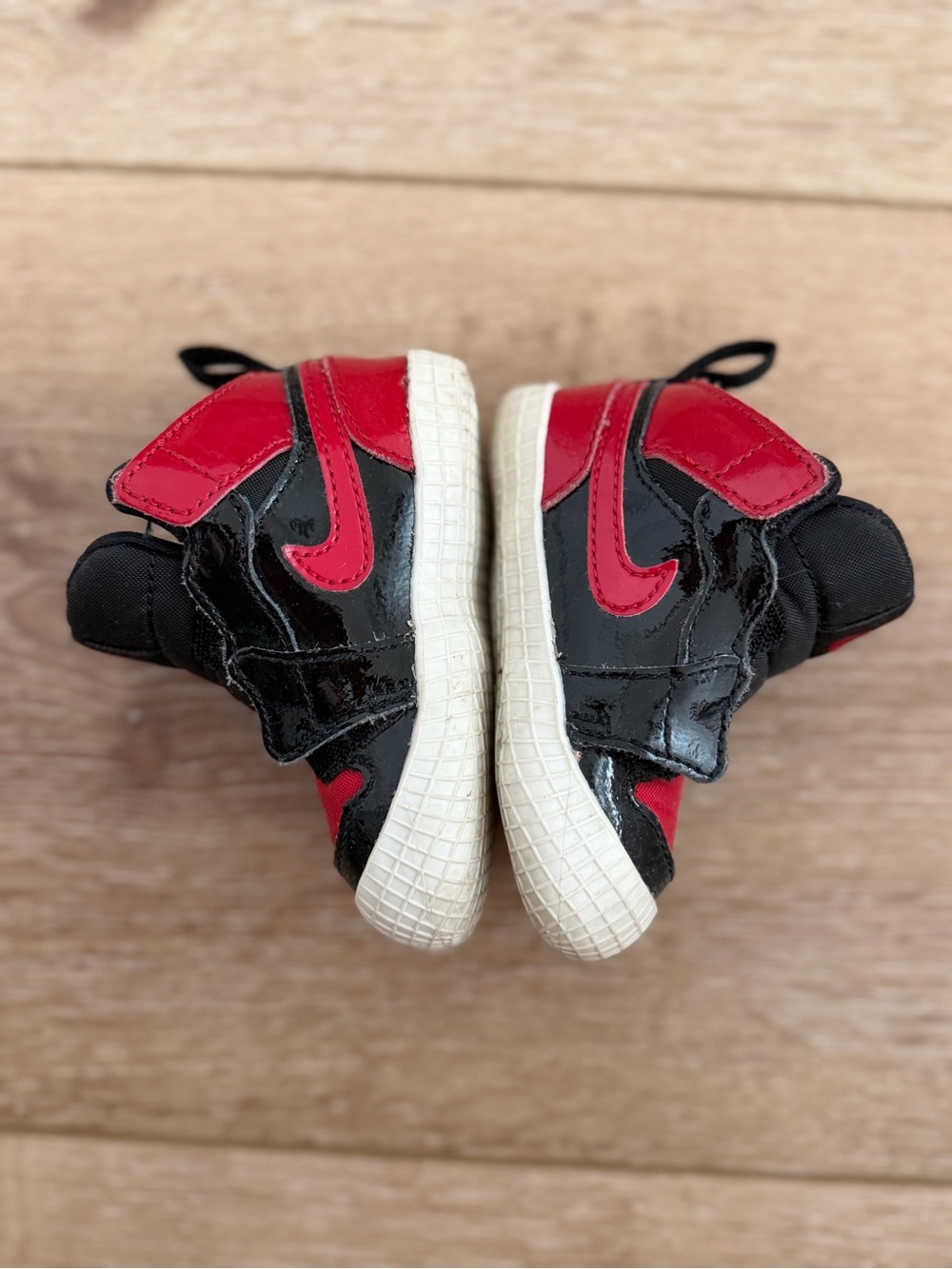 Jordan Baby & Walker Black and Red High-Top Sneakers
